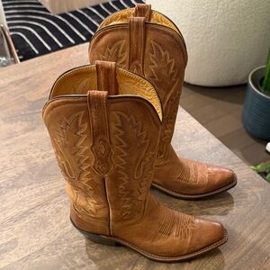 Old West Brown Western Cowboy Boots